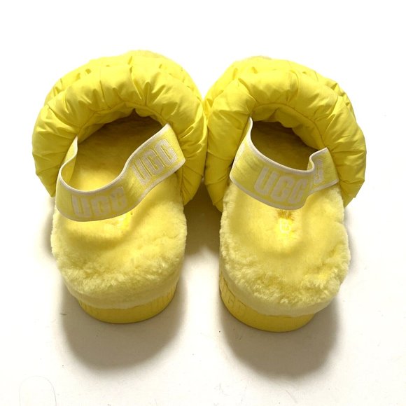 UGG Scrunchita Slide Sandals Yellow Sheepskin Fluffy Slingback Size 9 NWOB $120 - Picture 6 of 8
